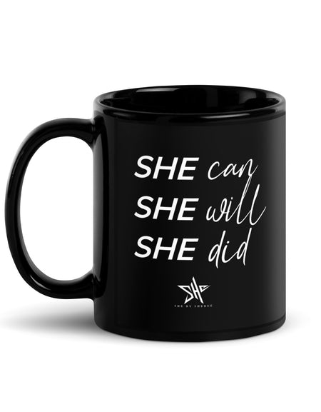 SHE Can Glossy Mug - Black