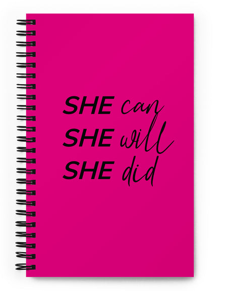 SHE Can Notebook - Pink