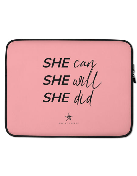 SHE Can Laptop Sleeve - Pink