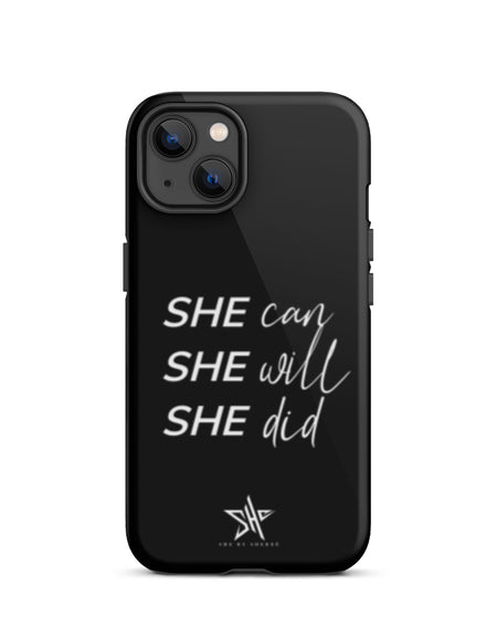 SHE Can iPhone Case - Black