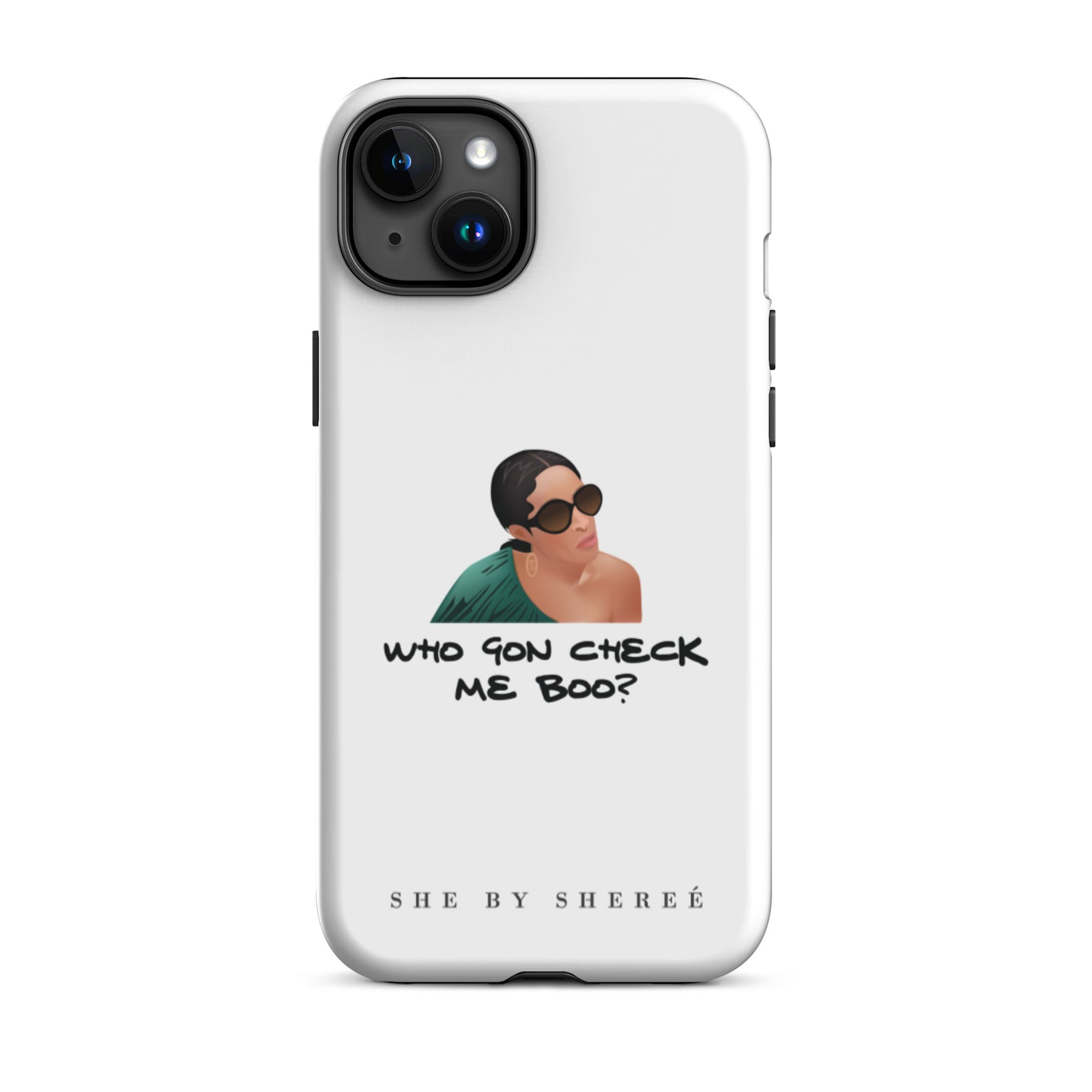 Who Gon Check Me Boo iPhone Case White Matte iPhone 13 mini