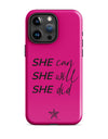 SHE Can iPhone Case - Pink