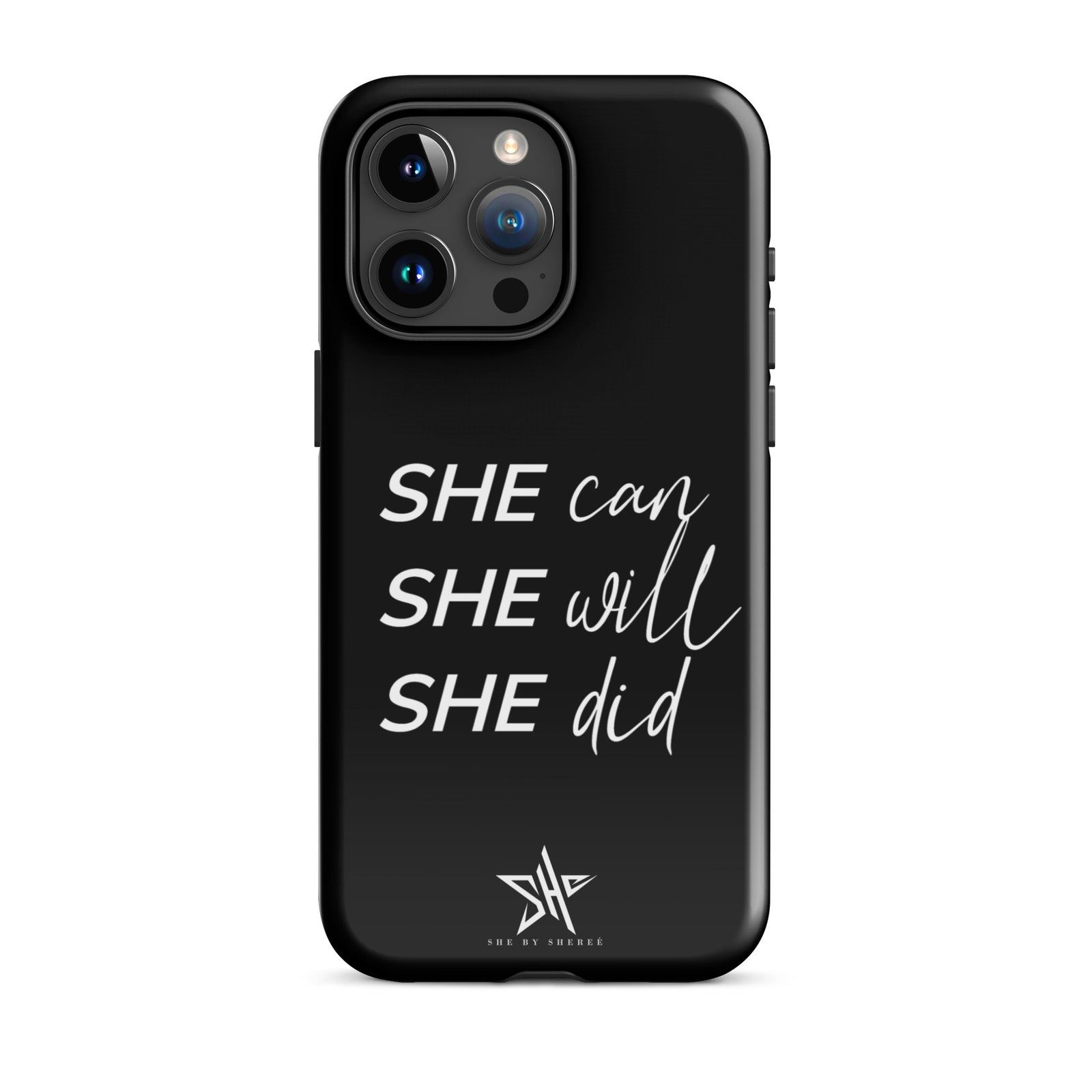 SHE Can iPhone Case - Black