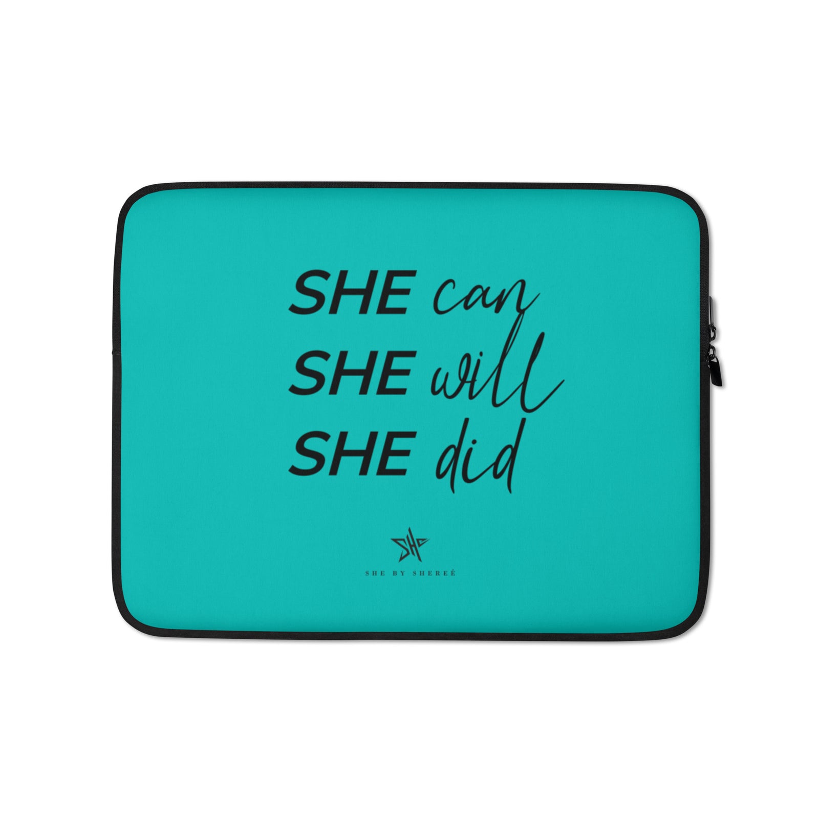SHE Can Laptop Sleeve - Turquoise