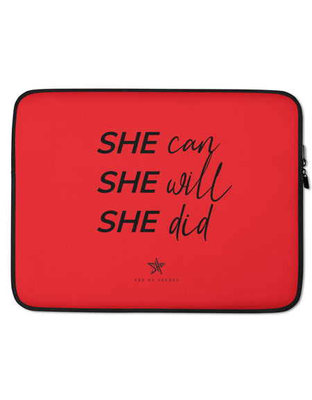 SHE Can Laptop Sleeve - Red