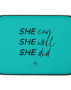 SHE Can Laptop Sleeve - Turquoise