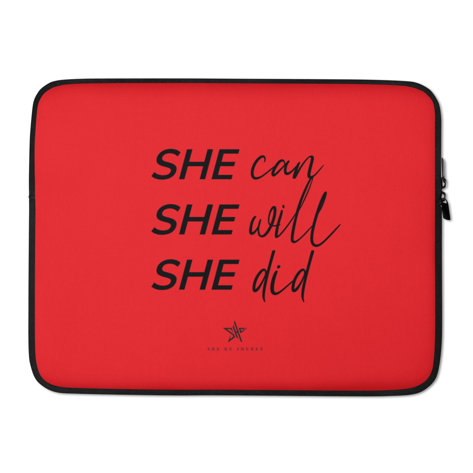 SHE Can Laptop Sleeve - Red