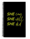 She Can Notebook - Black