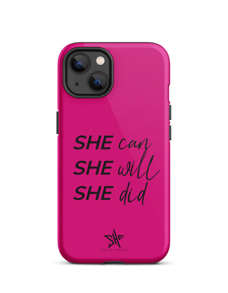 SHE Can iPhone Case - Pink